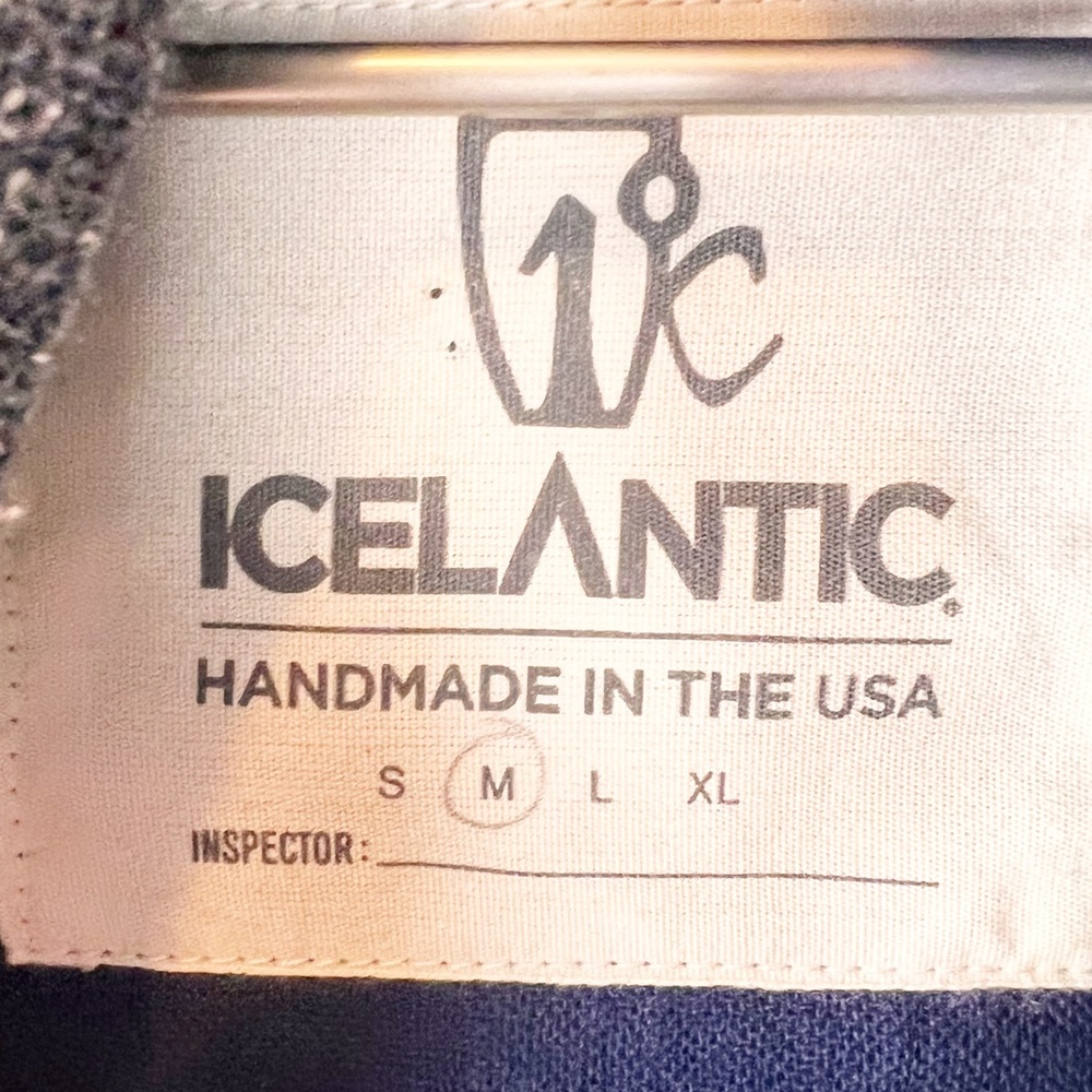 Icelantic Blue Cowl Neck Tunic Dress Pockets Made in USA Medium - Picture 2 of 9